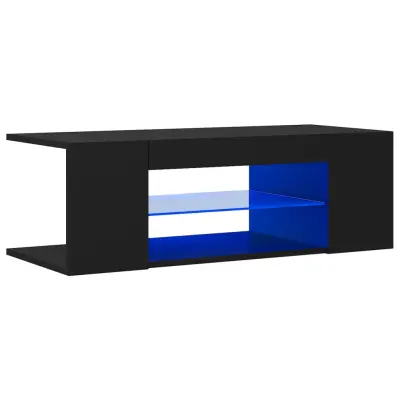 TV omarica - TV stojalo - Televizijska omarica z LED lučkami črna 90x39x30 cm