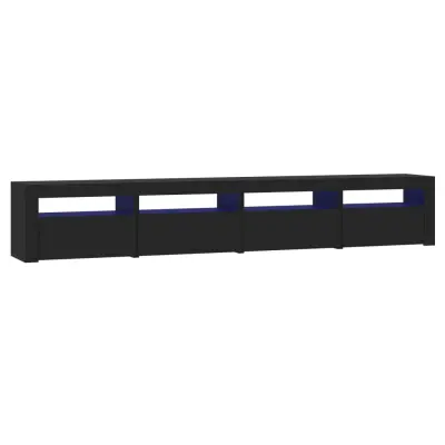 TV omarica - TV stojalo - Televizijska omarica z LED lučkami črn 240x35x40 cm