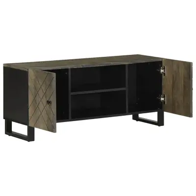 TV omarica - TV enota - Televizijska omarica črna 105x33x46 cm trden mangov les