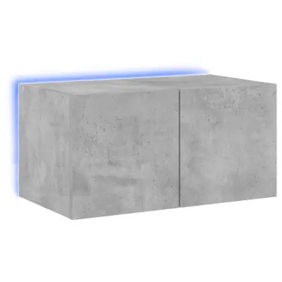 Stenska TV omarica - TV stojalo - Televizijska omarica z LED lučkami betonsko siva 60x35x31 cm