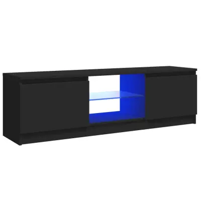 TV omarica - TV stojalo - Televizijska omarica z LED lučkami črna 120x30x35,5 cm