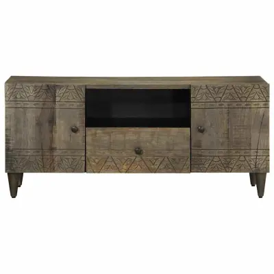TV omarica - TV stojalo - Televizijska omarica svetlo siva 105x33,5x46 cm masivni les Mango