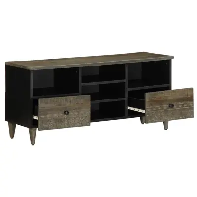 TV omarica - TV enota - Televizijska omarica črna 100x33x46 cm trden mangov les