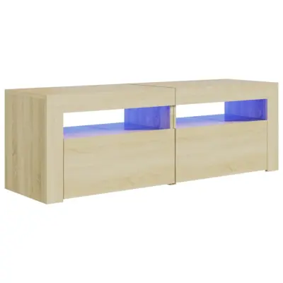 TV omarica - TV stojalo - Televizijska omarica z LED lučkami sonoma hrast 120x35x40 cm