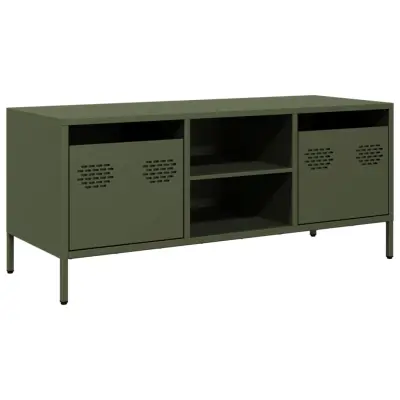TV omarica - TV enota - Televizijska omarica olivno zelena 101,5x39x43,5 cm hladno valjano jeklo