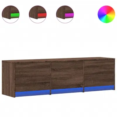 TV omarica - TV stojalo - Televizijska omarica LED rjavi hrast 140x34x40 cm inženirski les