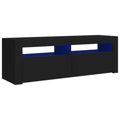 TV omarica - TV stojalo - Televizijska omarica z LED lučkami črna 120x35x40 cm