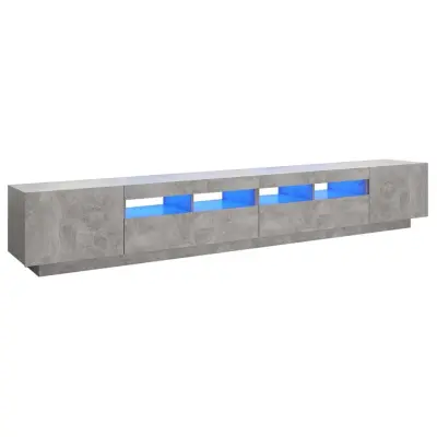 TV omarica - TV stojalo - Televizijska omarica z LED lučkami betonsko siva 260x35x40 cm