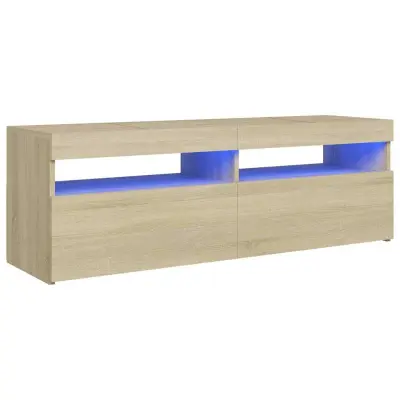 TV omarica - TV stojalo - Televizijska omarica z LED lučkami sonoma hrast 120x35x40 cm
