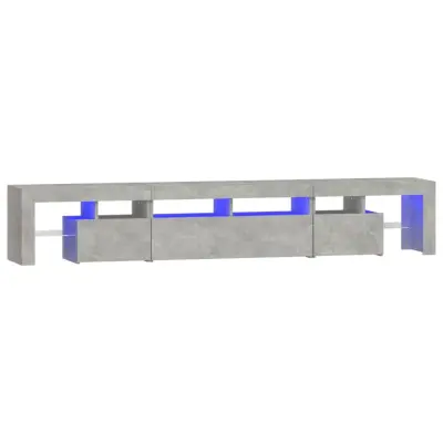 TV omarica - TV stojalo - Televizijska omarica z LED lučkami betonsko siva 230x36,5x40 cm
