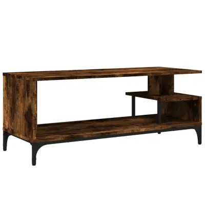 TV omarica - TV stojalo - Televizijska omarica dimljen hrast 102x40x41 cm inženirski les in jeklo