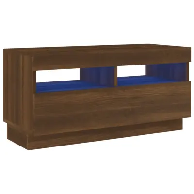 TV omarica - TV stojalo - Televizijska omarica z LED lučkami rjavi hrast 80x35x40 cm
