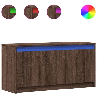 TV omarica - TV stojalo - Televizijska omarica LED rjavi hrast 100x34x50 cm inženirski les