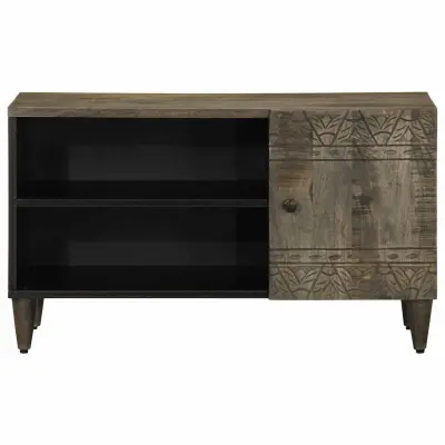 TV omarica - TV stojalo - Televizijska omarica svetlo siva 80x31,5x46 cm masivni les Mango