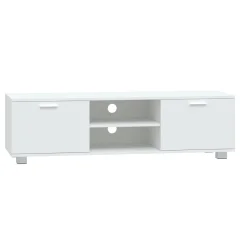TV omarica - TV stojalo - Televizijska omarica bela 140x40,5x35 cm inženirski les