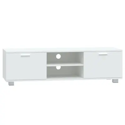 TV omarica - TV stojalo - Televizijska omarica bela 140x40,5x35 cm inženirski les