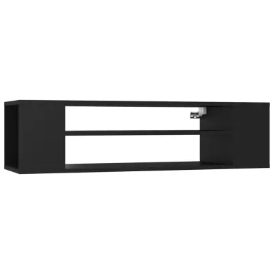 Viseča TV omarica - TV enota - Televizijska omarica črna 100x30x26,5 cm iverna plošča