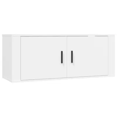 Stenska TV omarica - TV stojalo - Televizijska omarica bela 100x34,5x40 cm