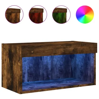TV omarica - TV stojalo - Televizijska omarica z LED lučkami dimljeni hrast 60x30x30 cm