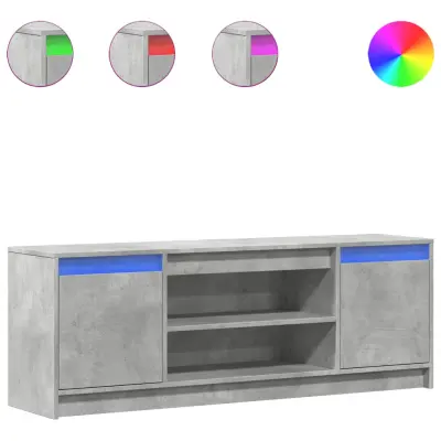 TV omarica - TV stojalo - Televizijska omarica z LED betonsko siva 139,5x34x50 cm inženirski les