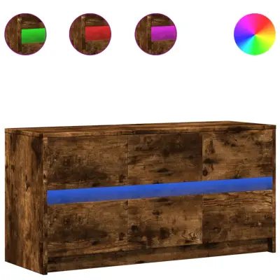 TV omarica - TV stojalo - Televizijska omarica LED dimljeni hrast 100x34x50 cm inženirski les