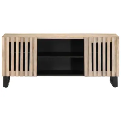 TV omarica - TV stojalo - Televizijska omarica bela 105x34x46 cm trden mangov les