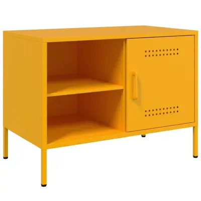 TV omarica - TV stojalo - Televizijska omarica gorčično rumena 68x39x50,5 cm jeklo
