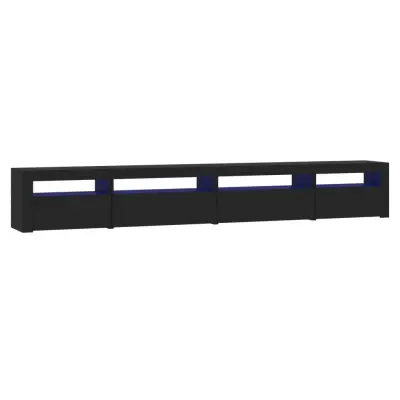 TV omarica - TV stojalo - Televizijska omarica z LED lučkami črna 270x35x40 cm