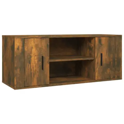 TV omarica - TV stojalo - Televizijska omarica dimljeni hrast 100x35x40 cm inženirski les