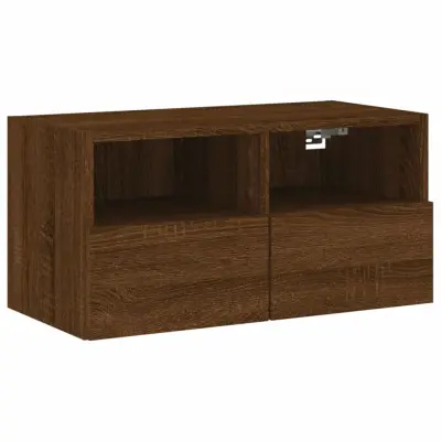 Stenska TV omarica - TV stojalo - Televizijska omarica rjavi hrast 60x30x30 cm inženirski les