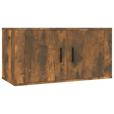 Stenska TV omarica - TV stojalo - Televizijska omarica dimljen hrast 80x34,5x40 cm