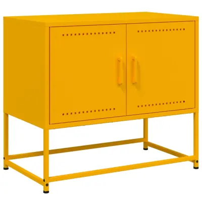 TV omarica - TV stojalo - Televizijska omarica gorčično rumena 68,5x39x60,5 cm jeklo