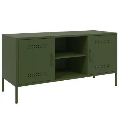 TV omarica - TV enota - Televizijska omarica olivno zelena 100,5x39x50,5 cm jeklo