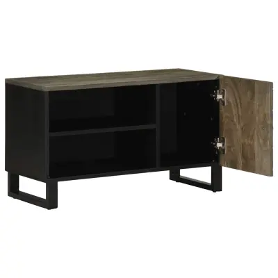 TV omarica - TV enota - Televizijska omarica črna 80x33x46 cm trden mangov les