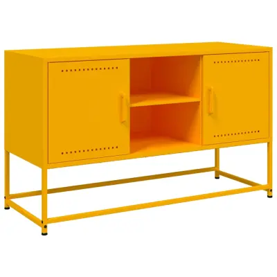 TV omarica - TV stojalo - Televizijska omarica gorčično rumena 100,5x39x60,5cm jeklo