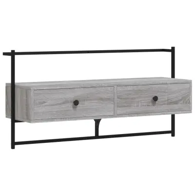 TV omarica - TV stojalo - Televizijska omarica stenska siva sonoma 100,5x30x51 cm inženirski les