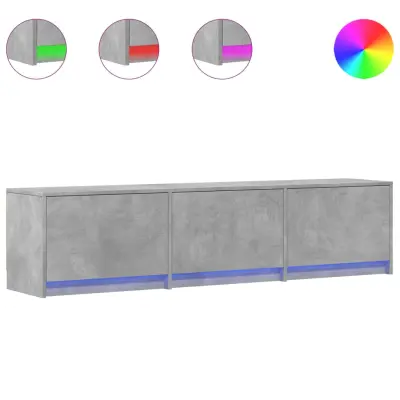 TV omarica - TV stojalo - Televizijska omarica z LED betonsko siva 165x34x40 cm inženirski les