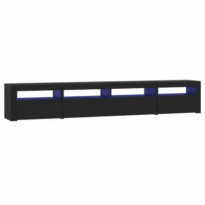 TV omarica - TV stojalo - Televizijska omarica z LED lučkami črn 240x35x40 cm
