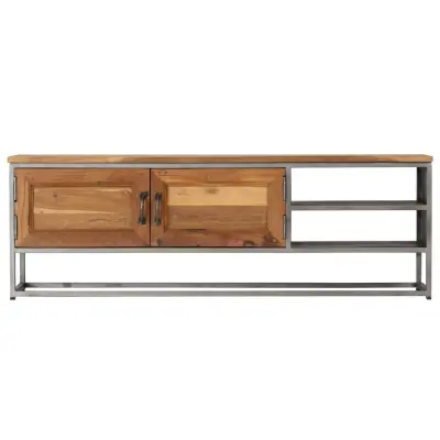 TV omarica - TV enota - Televizijska omarica iz reciklirane tikovine in jekla 120x30x40 cm