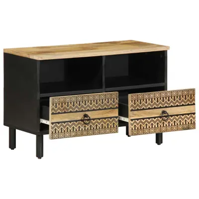 TV omarica - TV enota - Televizijska omarica črna 70x33,5x46 cm Masivni neobdelan les Mango