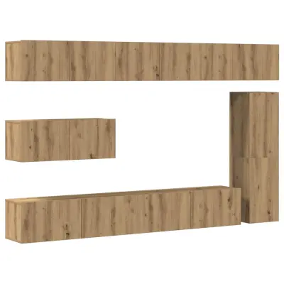 TV omarice - TV enot 7-delna stenski artisan hrast inženirski les