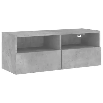 Stenska TV omarica - TV stojalo - Televizijska omarica betonsko siva 80x30x30 cm inženirski les