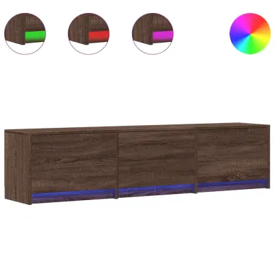 TV omarica - TV stojalo - Televizijska omarica LED rjavi hrast 165x34x40 cm inženirski les