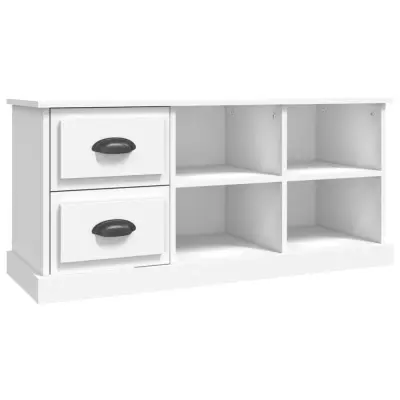 TV omarica - TV stojalo - Televizijska omarica bela 102x35,5x47,5 cm inženirski les