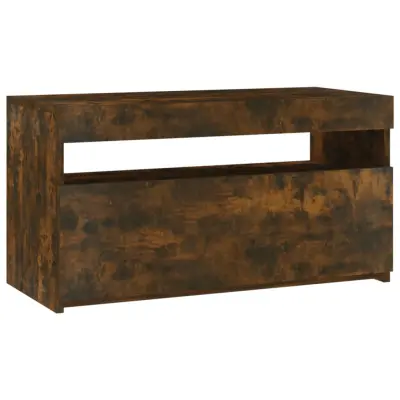 TV omarica - TV stojalo - Televizijska omarica z LED lučkami dimljeni hrast 75x35x40 cm
