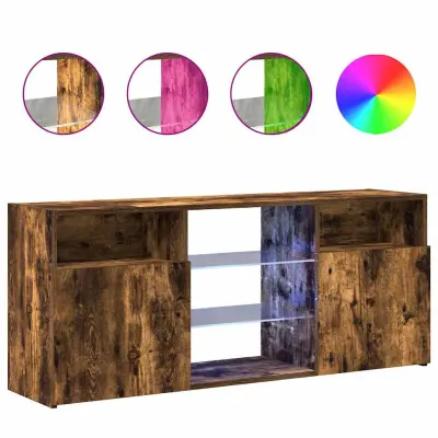 TV omarica - TV stojalo - Televizijska omarica z LED lučkami dimljeni hrast 120x30x50 cm