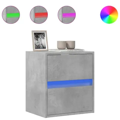 Stenska TV omarica - TV stojalo - Televizijska omarica z LED lučkami betonsko siva 41x31x45 cm