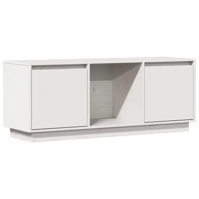 TV omarica - TV stojalo - Televizijska omarica bela 110,5x35x44 cm trdna borovina