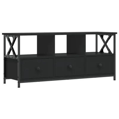 TV omarica - TV enota - Televizijska omarica črna 102x33x45 cm inženirski les in železo