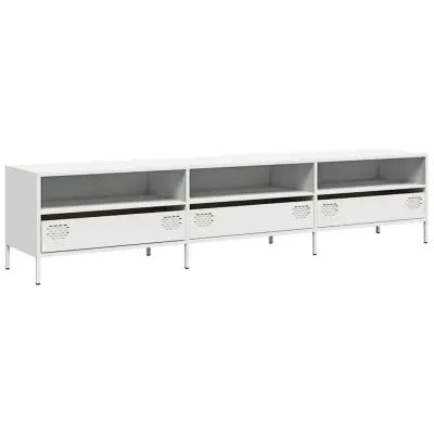 TV omarica - TV stojalo - Televizijska omarica bela 202x39x43,5 cm hladno valjano jeklo